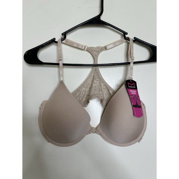 Maidenform Racerback Bra Size 38B NEW Nude/Beige Front Clasp Padded - Picture 1 of 7